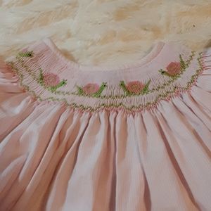 Amanda Remembered snail smocked pink dress size 6